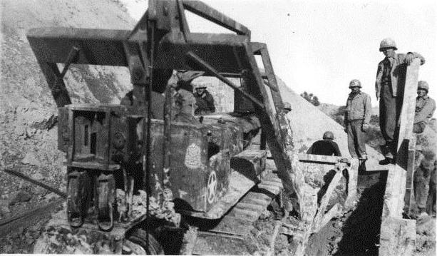 Engineers building a road